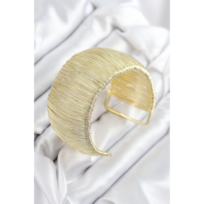 Pirinç Tel Sarma Model Gold Renk Kadın Bileklilk