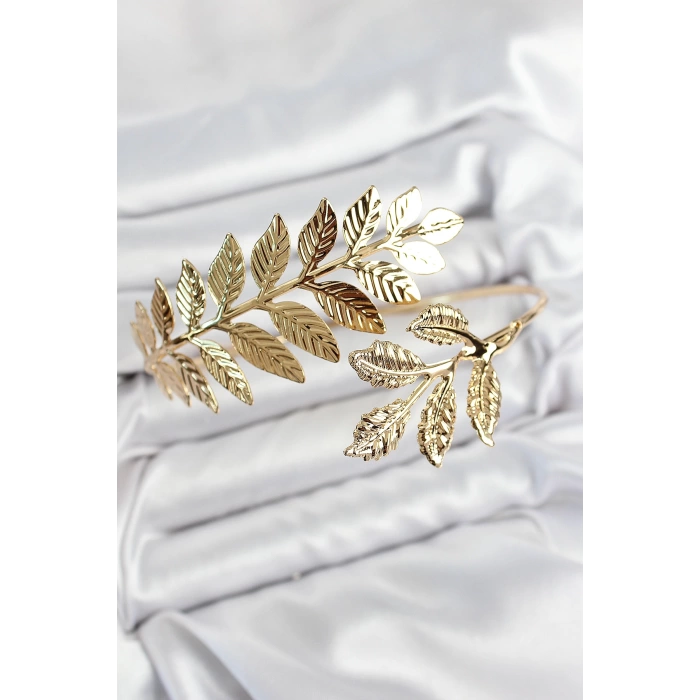 Pirinç Yaprak Model Gold Renk Pazu Bileklik