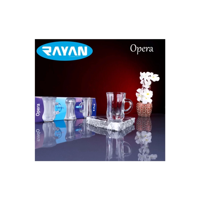 Rayan Opera 6lı Kulplu Çay Bardağı