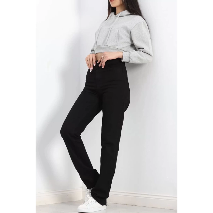 Şardonlu Oversize Crop Sweat Gri1 - 21391.200.