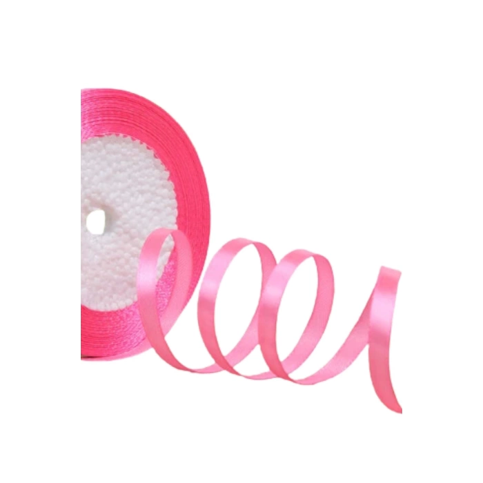 Saten Kurdele 6 mm Şeker Pembe 2 Metre
