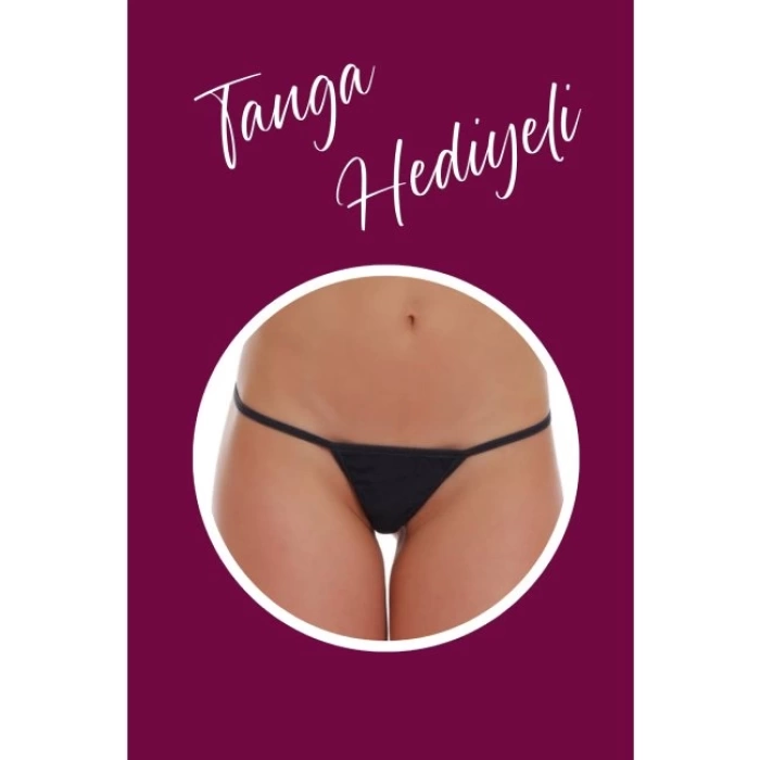 Sırt İpli Transparan Kırmızı Fantazi Gecelik TM1293