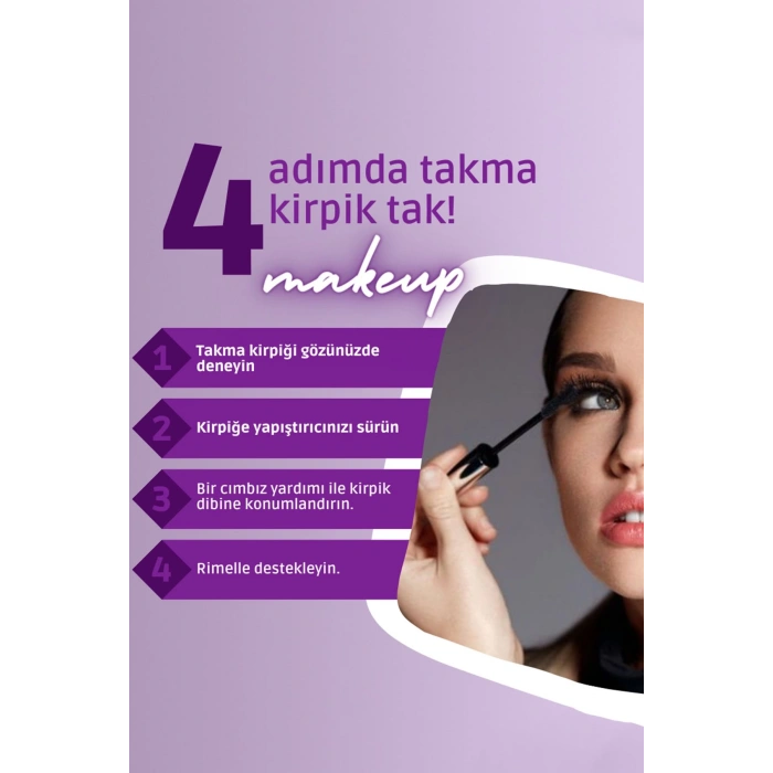 Takma Kirpik Doğal Kısadan Uzuna Orta Yoğunlukta Tekli 06