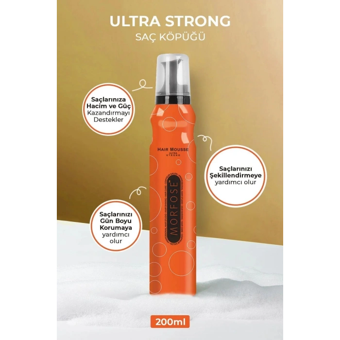 Ultra Strong Saç Köpük 200 ML - Ultra Güçlü Tutuş - mrfs