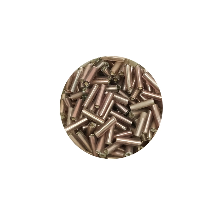 Uzun Boru Kesme Boncuk Çap 2mm Uzunluk 10 mm - 20 Gram - Koyu Bej - BNC225
