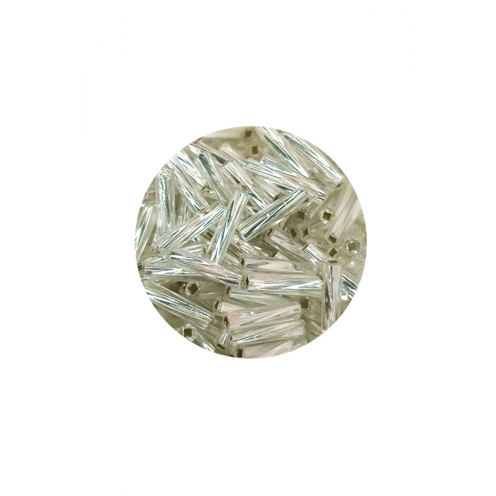 Uzun Boru Kesme Boncuk Çap 2mm Uzunluk 10 mm - 20 Gram - Parlak Gümüş - BNC257