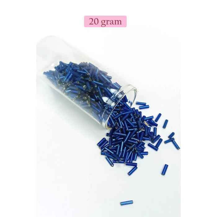 Uzun Boru Kesme Boncuk Çap 2mm Uzunluk 10 mm - 4 Renk - Toplam 80 Gram - BNC428
