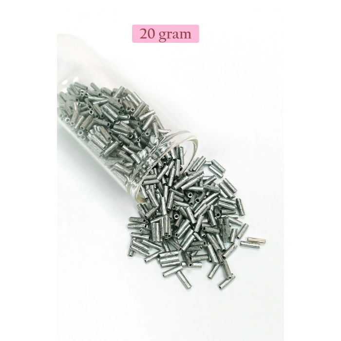 Uzun Boru Kesme Boncuk Çap 2mm Uzunluk 10 mm - 4 Renk - Toplam 80 Gram - BNC430