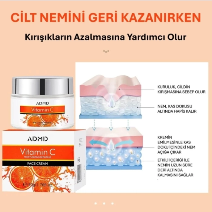 Vitamin C Yüz Kremi 50 g – Nemlendirici ve Onarıcı