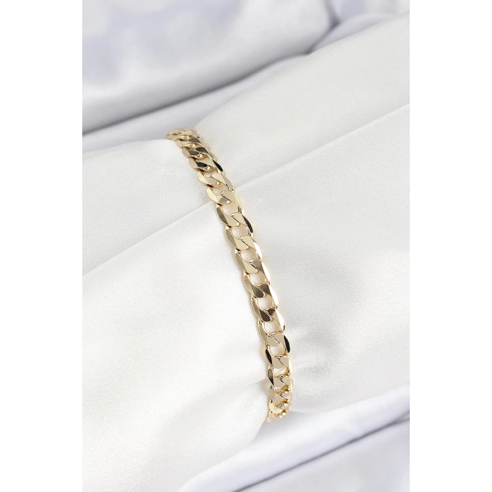 Xuping Pirinç Klasik Ezme Zincir Model Gold Renk Kadın Bileklik