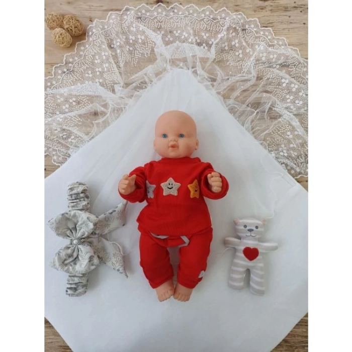 Yenidoğan Gül Sedefli Duvaklı Taş Fiyonk Erkek Bebek Kumru Kundak Bebek Battaniyesi