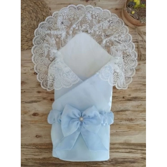 Yenidoğan Kumru İnci Fiyonk Kristal Parlak Duvaklı Kundak Bebek Battaniyesi