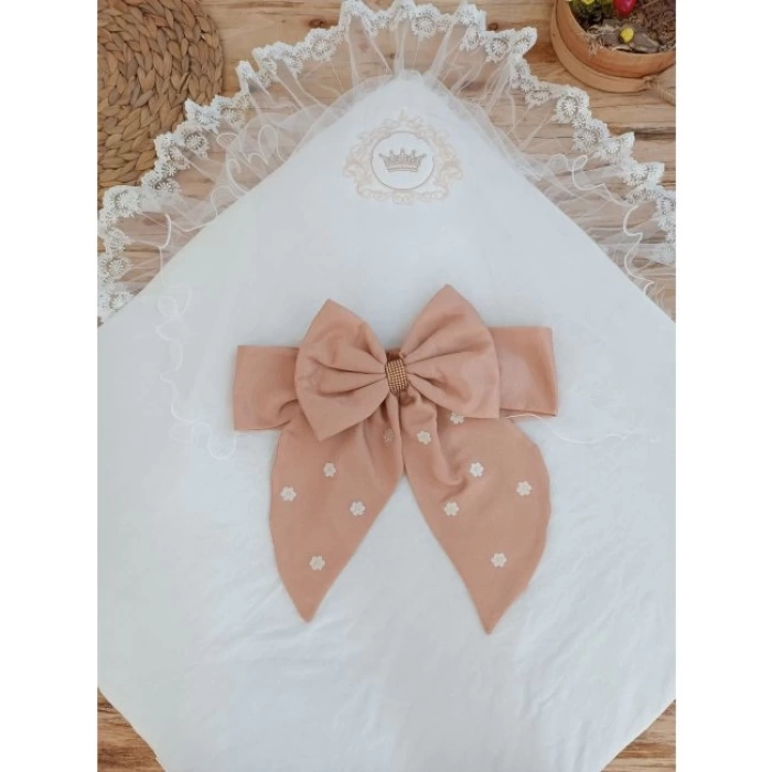 Yenidoğan Papatya Desenli Trilüks Unisex Kundak Bebek Battaniyesi