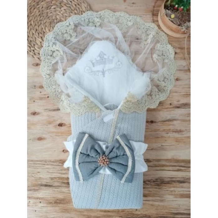 Yenidoğan Tericotton Örgülü Trilüx Bebek Battaniyesi Kundak