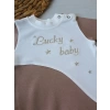 0-3 3-6 Ay Lucky Baby Nakışlı Es Çizgi Boy Şapkalı Erkek Bebek Tulumu