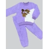 1-2-3 Yaş Masum Yavru Sincap Nakışlı Kuzu Kumaş Sweat Pantolon 2li Kız Erkek Bebek Takımı