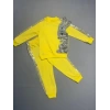 1-2-3 Yaş Payetli Pelüş Tavşan Desenli Likra Penye Kumaş Sweat Pantolonlu Kız 2li Çocuk Takımı