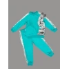 1-2-3 Yaş Payetli Pelüş Tavşan Desenli Likra Penye Kumaş Sweat Pantolonlu Kız 2li Çocuk Takımı