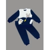 1-2-3 Yaş Sallanan Balık Nakışlı Kuzu Kumaş Sweat Pantolon Uzun Kollu Kız Erkek 2 Li Takımı