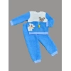 1-2-3 Yaş Sallanan Balık Nakışlı Kuzu Kumaş Sweat Pantolon Uzun Kollu Kız Erkek 2 Li Takımı