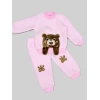 1-2-3 Yaş Sallanan El Ayıcıklı Kuzu Kumaş Sweat Patili Pantolon Uzun Kollu Kız Erkek 2 Li Takımı
