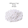 1.000 gram (1 kg.) 16mm Beyaz Renk Plastik İnci Boncuk Çanta ve Takı Yapım Boncuğu (~340 adet)