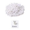 1.000 gram (1 kg.) 6mm Beyaz Renk Plastik İnci Boncuk Çanta ve Takı Yapım Boncuğu (~7.500 adet)