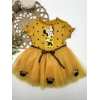 2-3-4 Yaş Puantiyeli Mickey Baskılı Kurdela Kuşaklı Astarlı Kız Bebek Tütü Elbisesi