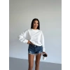 2 iplik bisiklet yaka sweat beyaz f2339