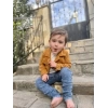 3-4-5 Yaş Fitilli Kadife Ceket Kot Pantolonlu 3lü Kız Erkek Çocuk Takımı