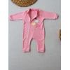 3-6 18-24 24-36 Ay Uçan Balonlar Nakışlı Ef Boy Fermuarlı Kız Bebek Tulumu