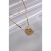 316L Çelik Gold Renk İtalyan Zincir You & Me İşleme Kadın Kolye