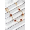 316L Çelik Gold Zincir Baby Boy Bordo Renk Bileklik
