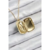 316L Çelik Zirkon Taşlı Açılabilr Kapaklı Kutup Yıldzı Model Gold Renk Kadın Kolye
