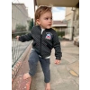 4-5-6 Yaş Kot Pantolonlu Pilot Mont Uzun Kollu Penye Sweat 3lü Erkek Çocuk Takımı