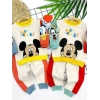 9-12-18-24 Ay Mickey Ve Arkadaşları Desenli Uzun Kollu Sweat 2li Kız Erkek Bebek Takımı