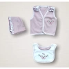 Bahar Çiçekleri Nakışlı %100 Cotton Antibakteriyel 10lu Zıbın Takımı Hastane Çıkışı