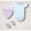 Baharın Çiçekli Kalbi Nakışlı %100 Cotton Antibakteriyel 10lu Zıbın Takımı Hastane Çıkışı