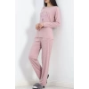 Baskılı Poliviskon Pijama Takımı Koyupembe - 302.1287.