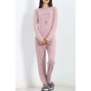 Baskılı Poliviskon Pijama Takımı Koyupembe - 302.1287.