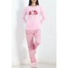 Baskılı Poliviskon Pijama Takımı Pembe - 302.1287.