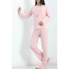 Baskılı Poliviskon Pijama Takımı Tozpembe - 302.1287.