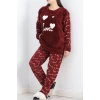 Battal Polar Pijama Takımı Bordo - 19199.1048.