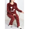 Battal Polar Pijama Takımı Bordo - 19199.1048.