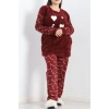 Battal Polar Pijama Takımı Bordo - 19199.1048.