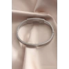 Çelik Gümüş Renk Kaburga Model Kelepçe Kadın Bileklik