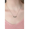 Çelik Gümüş Renk Minimal 3lü Kalp Kolye