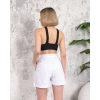 Çizgili düğmeli şort beyaz s2551251