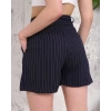 Çizgili düğmeli şort siyah s2551251
