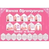Çocuklar İçin Renkli  Namaz Öğreniyorum Afişi - 33x48 cm Figürlü Eğitim Materyali Kız